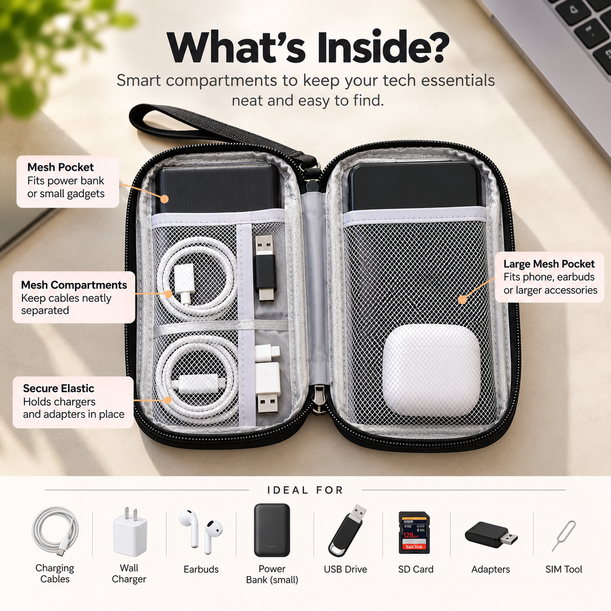 Velora TechVault Travel Organizer